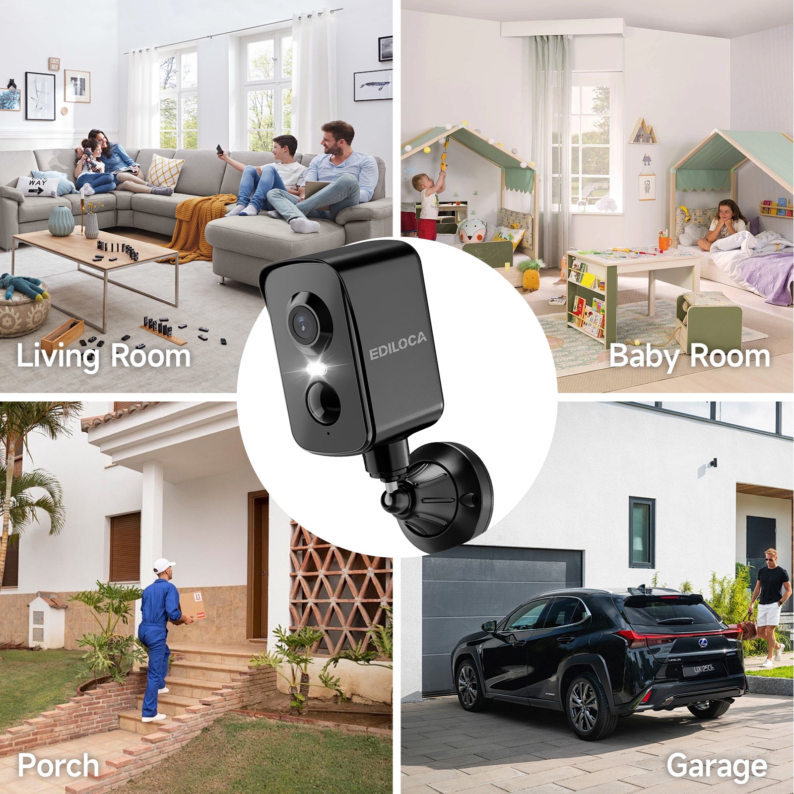 EDILOCA Battery Powered WiFi Camera