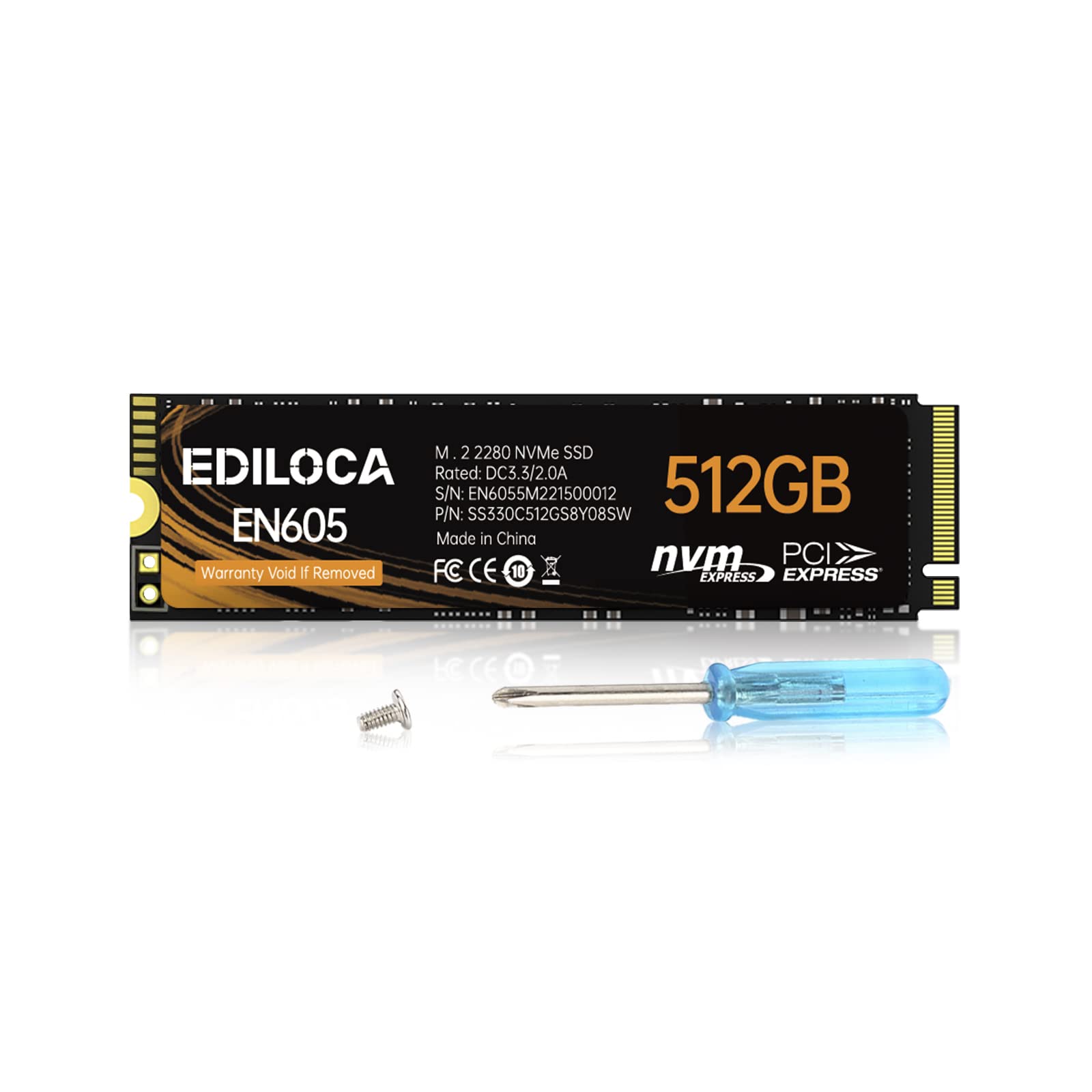 Ediloca EN855 SSD de Jeu Interne avec dissipateur Thermique 1 to PCIe Gen4,  NVMe M.2 2280, jusqu'à 7400 Mo/s, Disque SSD, configure Le Cache DRAM,  Compatible avec PS5 et PC : 