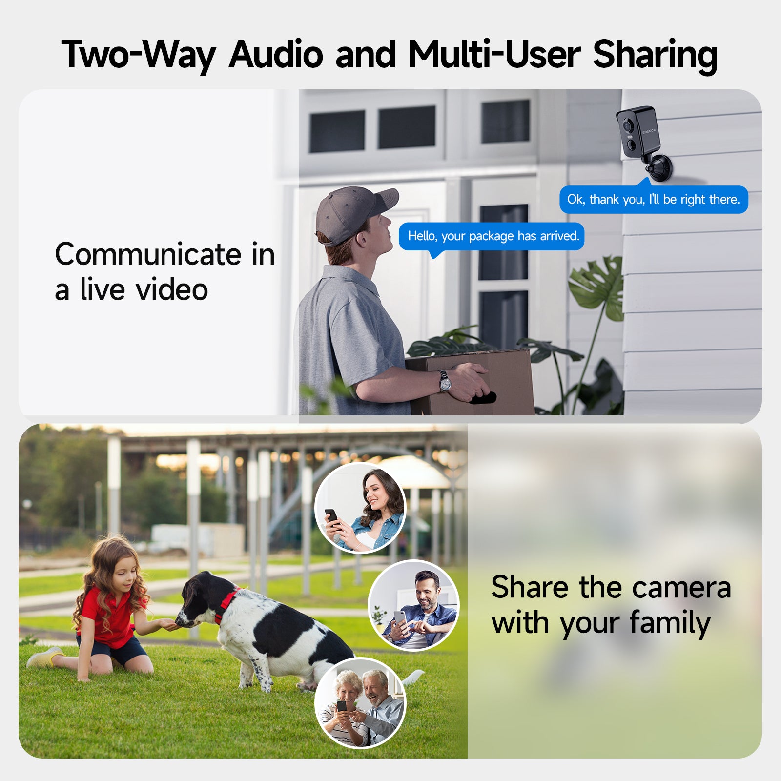 EDILOCA Battery Powered WiFi Camera